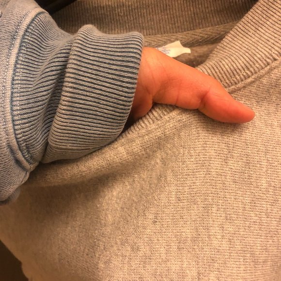 Champion Crew-Neck Cropped Sweatshirt Grey Size XS - Picture 6 of 7